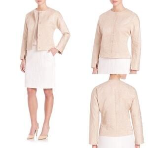NWT PAUW Amsterdam Blush Beige Seersucker Short Blazer Large